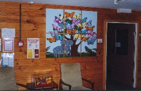 The Matariki Hospital 
        butterfly mural.