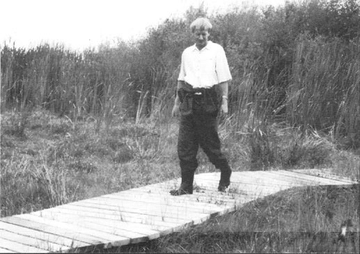 Max Ward inspecting the new walkway